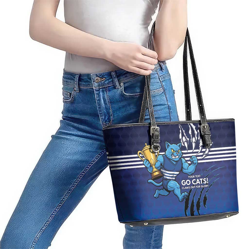 Personalised Geelong Pride Leather Tote Bag Claws Out for Glory - Aussie Hoodie