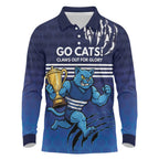 Personalised Geelong Pride Long Sleeve Polo Shirt Claws Out for Glory - Aussie Hoodie