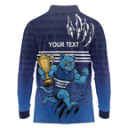 Personalised Geelong Pride Long Sleeve Polo Shirt Claws Out for Glory - Aussie Hoodie