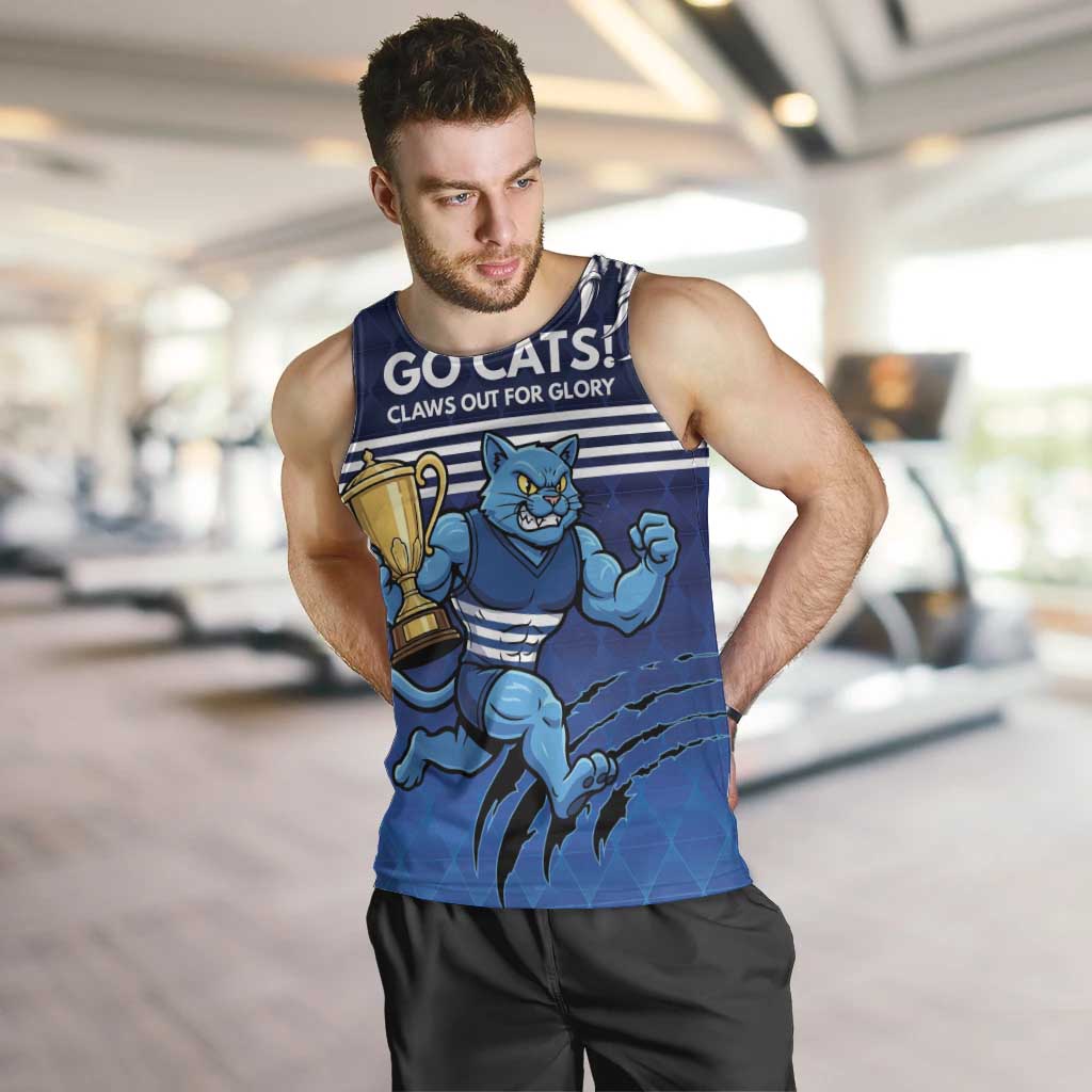 Personalised Geelong Pride Men Tank Top Claws Out for Glory - Aussie Hoodie