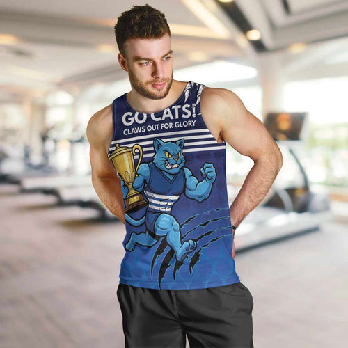 Personalised Geelong Pride Men Tank Top Claws Out for Glory - Aussie Hoodie