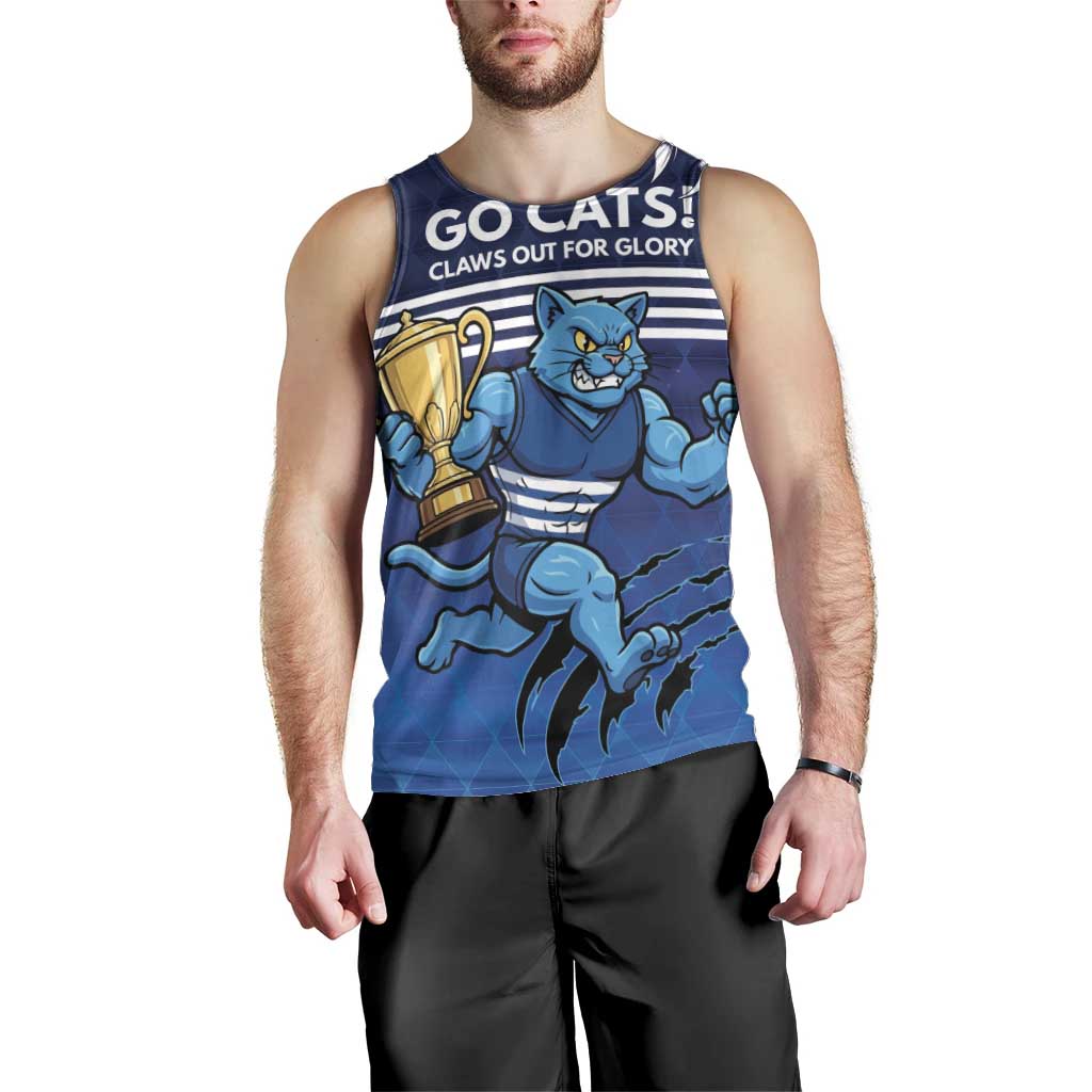 Personalised Geelong Pride Men Tank Top Claws Out for Glory - Aussie Hoodie