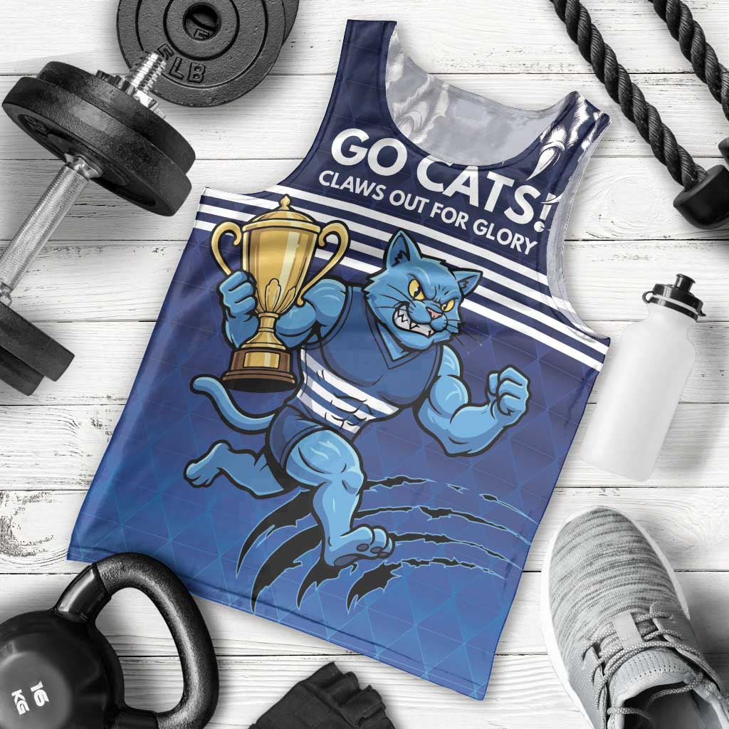 Personalised Geelong Pride Men Tank Top Claws Out for Glory - Aussie Hoodie