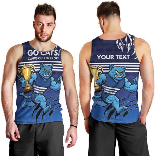 Personalised Geelong Pride Men Tank Top Claws Out for Glory - Aussie Hoodie
