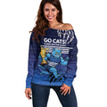 Personalised Geelong Pride Off Shoulder Sweater Claws Out for Glory - Aussie Hoodie
