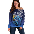 Personalised Geelong Pride Off Shoulder Sweater Claws Out for Glory - Aussie Hoodie