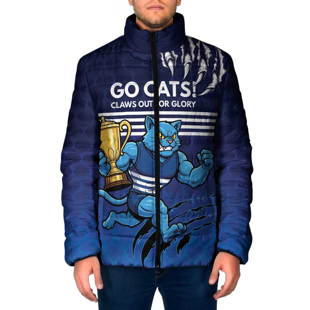 Personalised Geelong Pride Padded Jacket Claws Out for Glory - Aussie Hoodie