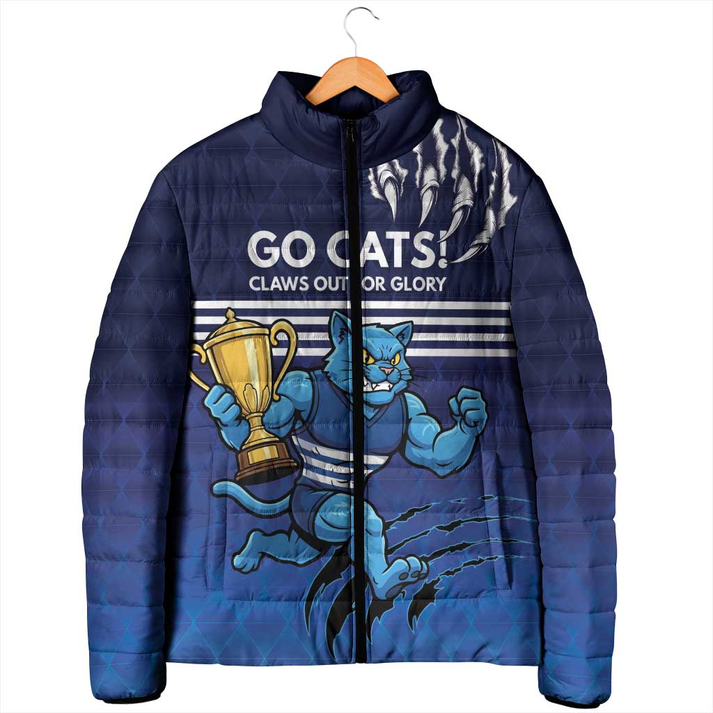 Personalised Geelong Pride Padded Jacket Claws Out for Glory - Aussie Hoodie