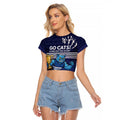 Personalised Geelong Pride Raglan Cropped T Shirt Claws Out for Glory - Aussie Hoodie
