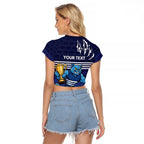 Personalised Geelong Pride Raglan Cropped T Shirt Claws Out for Glory - Aussie Hoodie