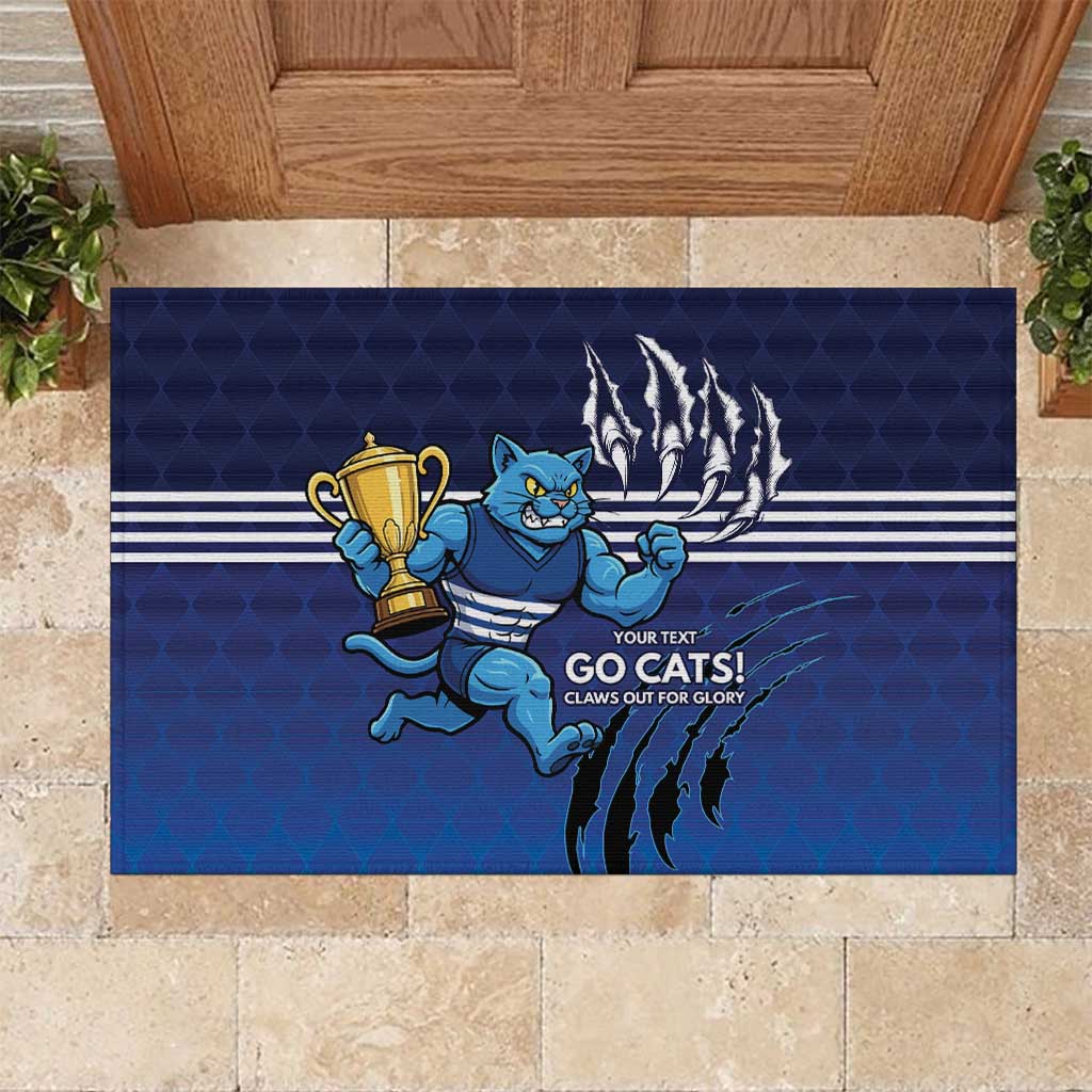 Personalised Geelong Pride Rubber Doormat Claws Out for Glory - Aussie Hoodie