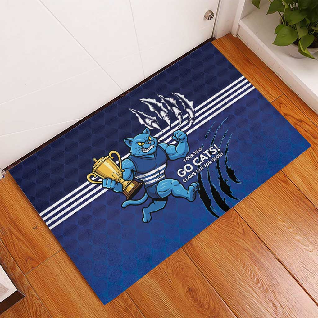 Personalised Geelong Pride Rubber Doormat Claws Out for Glory - Aussie Hoodie