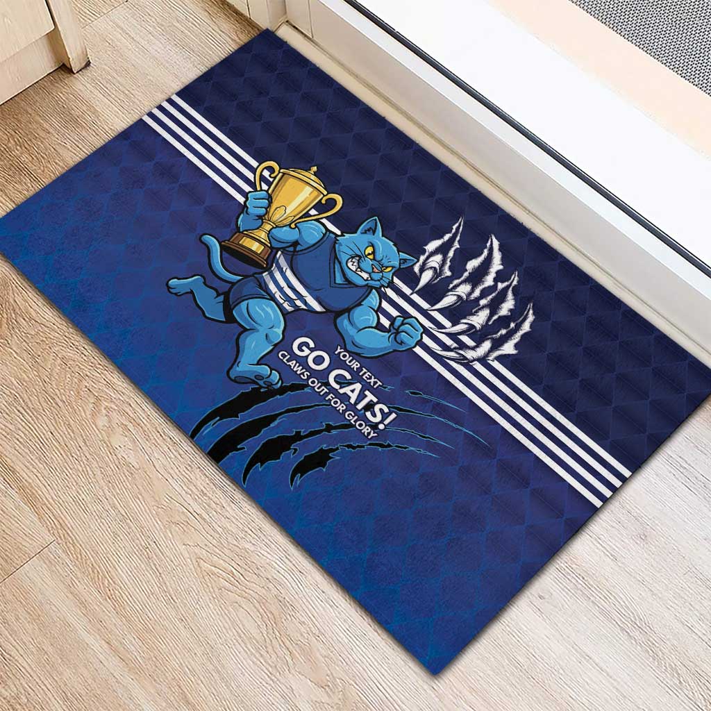 Personalised Geelong Pride Rubber Doormat Claws Out for Glory - Aussie Hoodie