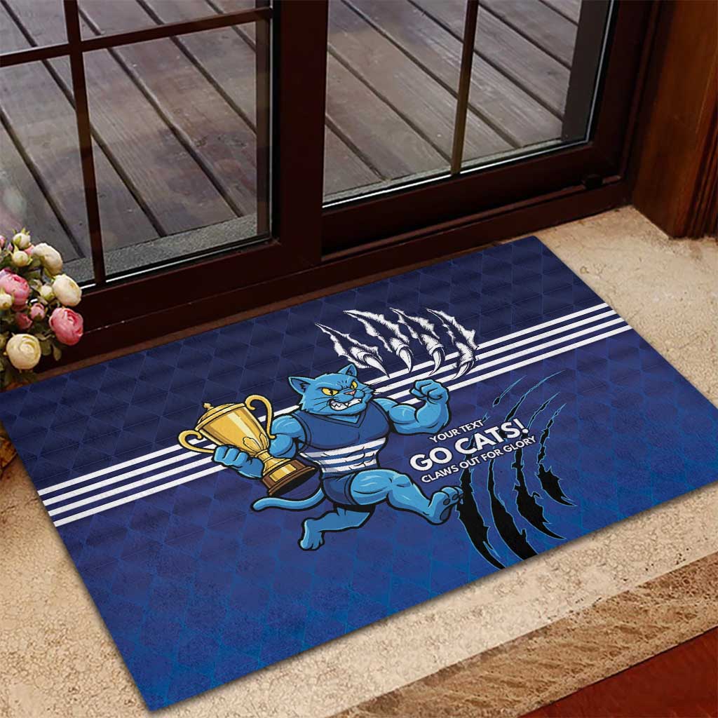 Personalised Geelong Pride Rubber Doormat Claws Out for Glory - Aussie Hoodie
