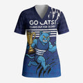 Personalised Geelong Pride Scrub Top Claws Out for Glory - Aussie Hoodie