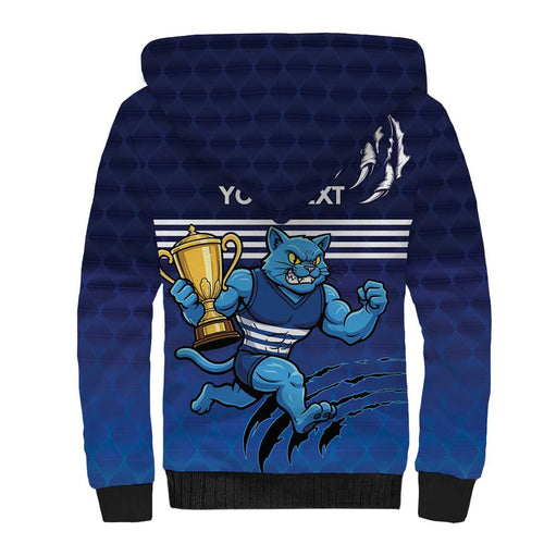 Personalised Geelong Pride Sherpa Hoodie Claws Out for Glory - Aussie Hoodie