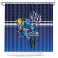 Personalised Geelong Pride Shower Curtain Claws Out for Glory - Aussie Hoodie