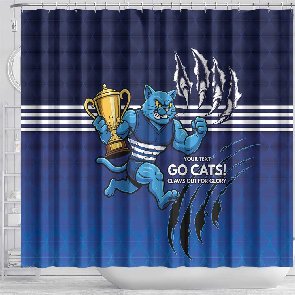 Personalised Geelong Pride Shower Curtain Claws Out for Glory - Aussie Hoodie