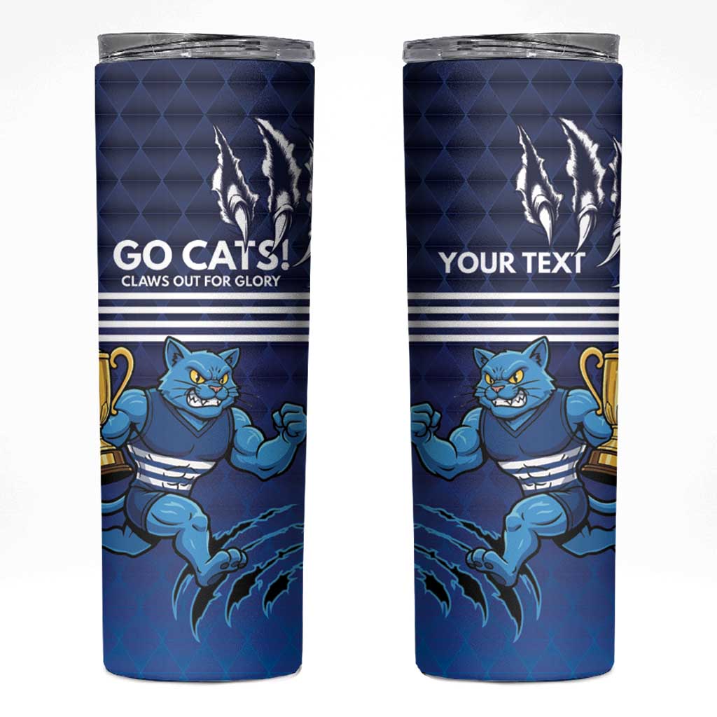 Personalised Geelong Pride Skinny Tumbler Claws Out for Glory - Aussie Hoodie