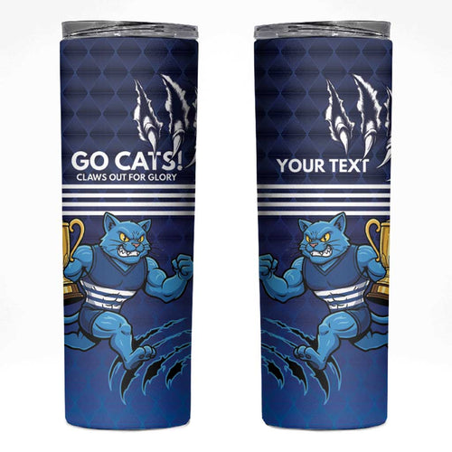 Personalised Geelong Pride Skinny Tumbler Claws Out for Glory - Aussie Hoodie