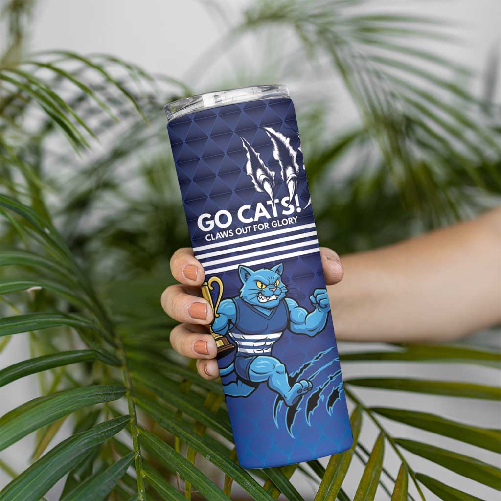 Personalised Geelong Pride Skinny Tumbler Claws Out for Glory - Aussie Hoodie