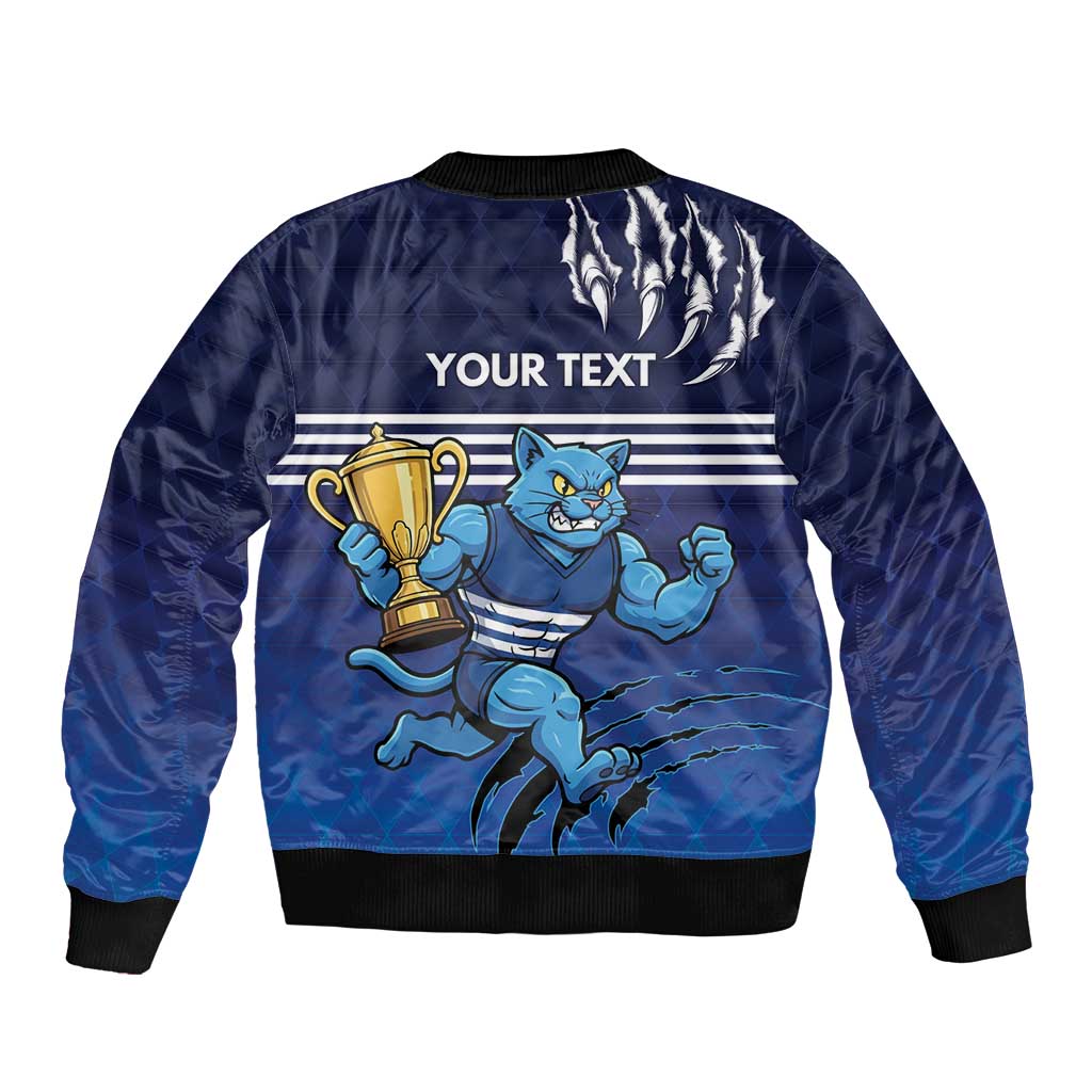 Personalised Geelong Pride Sleeve Zip Bomber Jacket Claws Out for Glory - Aussie Hoodie