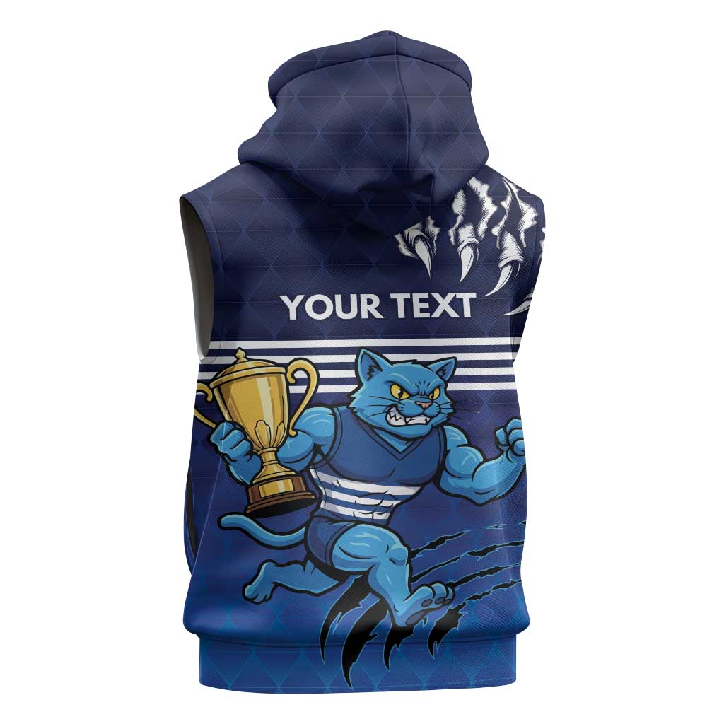Personalised Geelong Pride Sleeveless Hoodie Claws Out for Glory - Aussie Hoodie