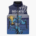 Personalised Geelong Pride Sleeveless Puffer Jacket Claws Out for Glory - Aussie Hoodie