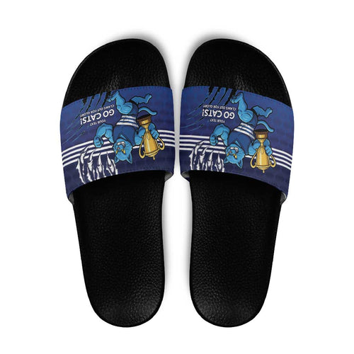 Personalised Geelong Pride Slide Sandals Claws Out for Glory - Aussie Hoodie