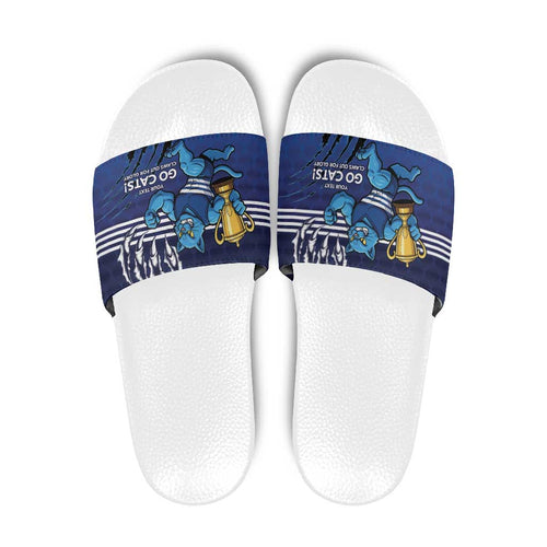 Personalised Geelong Pride Slide Sandals Claws Out for Glory - Aussie Hoodie