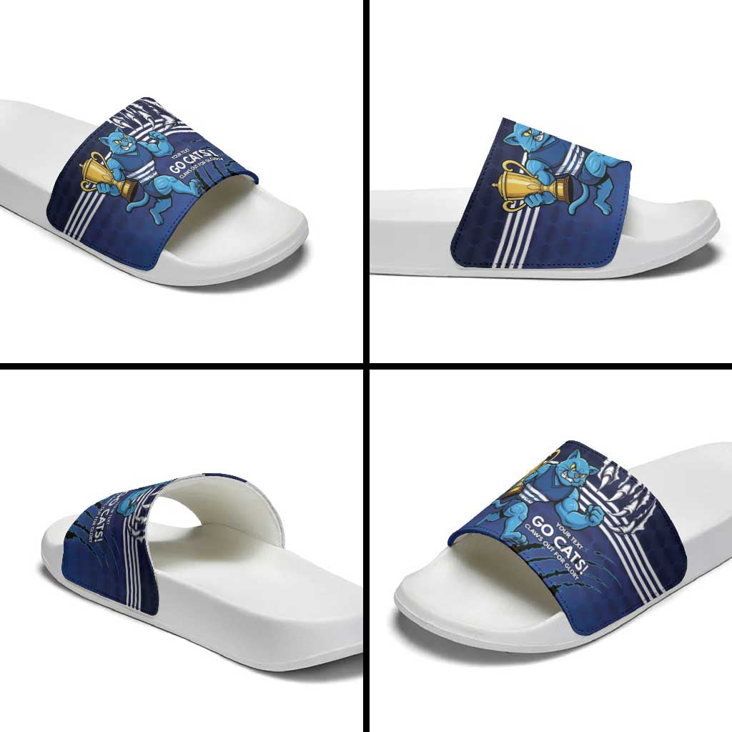 Personalised Geelong Pride Slide Sandals Claws Out for Glory - Aussie Hoodie