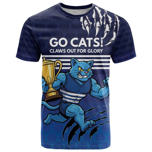 Personalised Geelong Pride T Shirt Claws Out for Glory - Aussie Hoodie