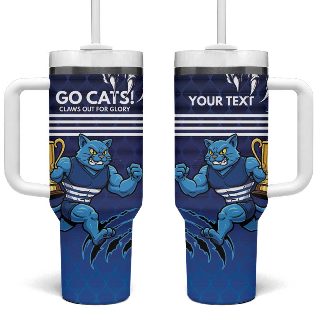 Personalised Geelong Pride Tumbler With Handle Claws Out for Glory - Aussie Hoodie