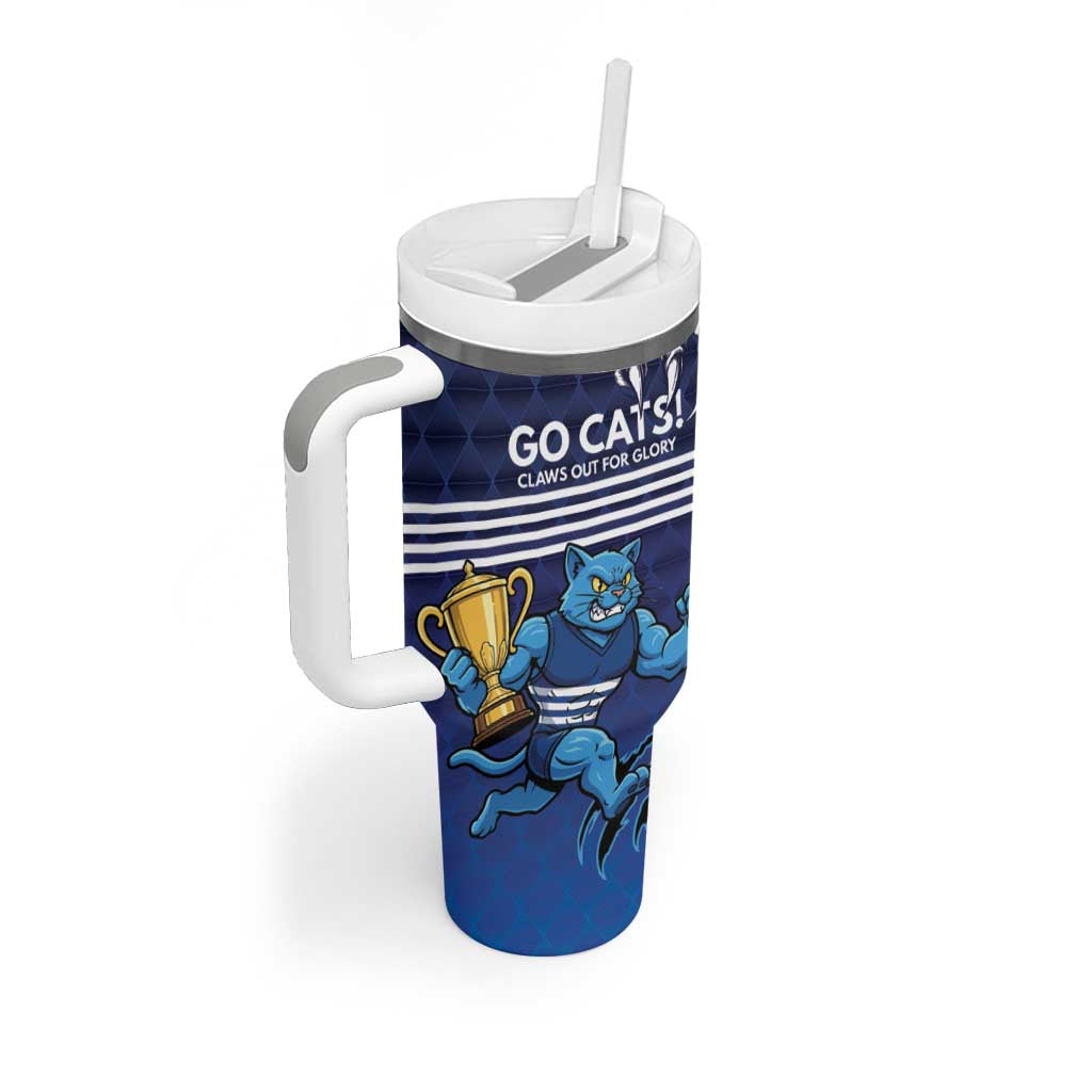 Personalised Geelong Pride Tumbler With Handle Claws Out for Glory - Aussie Hoodie