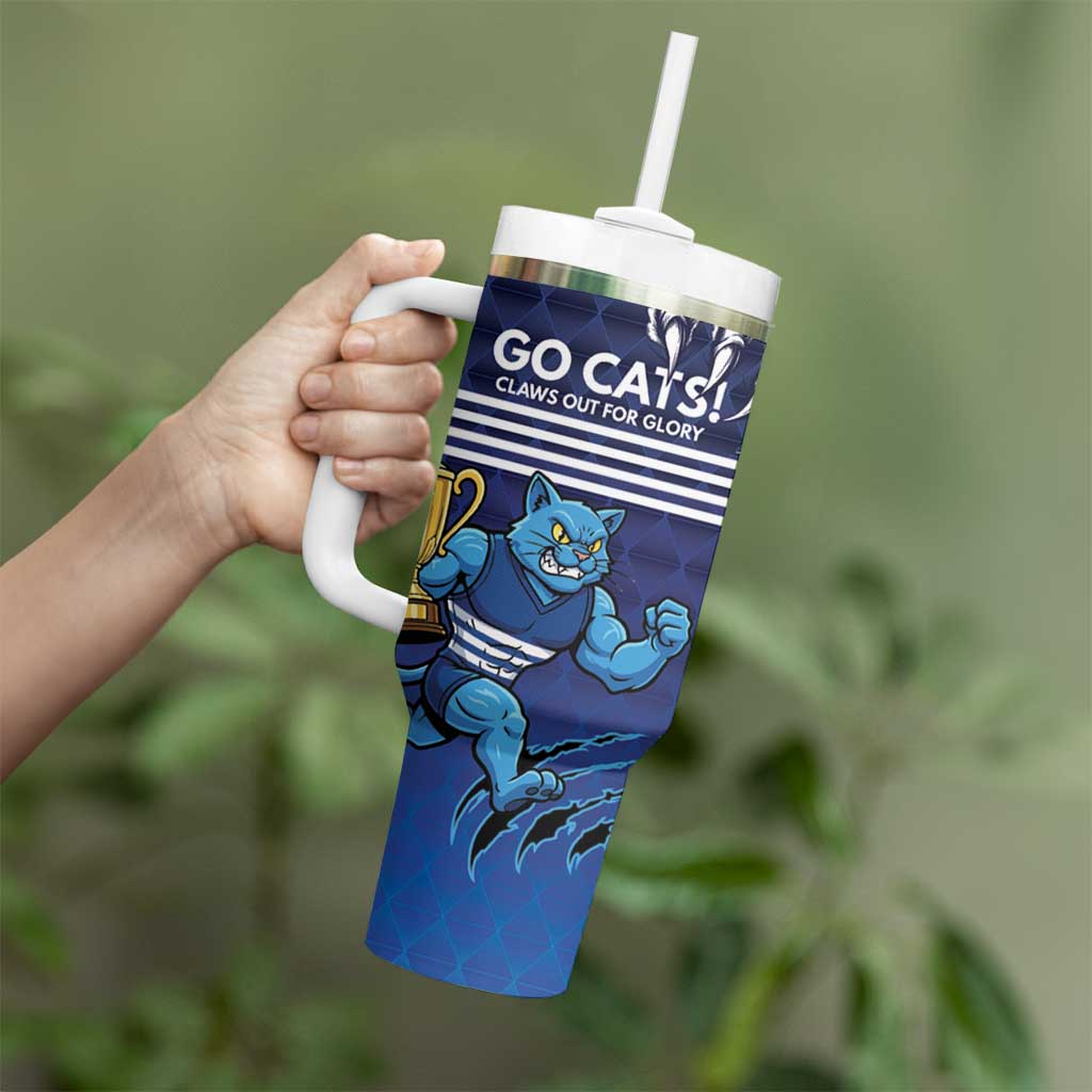 Personalised Geelong Pride Tumbler With Handle Claws Out for Glory - Aussie Hoodie