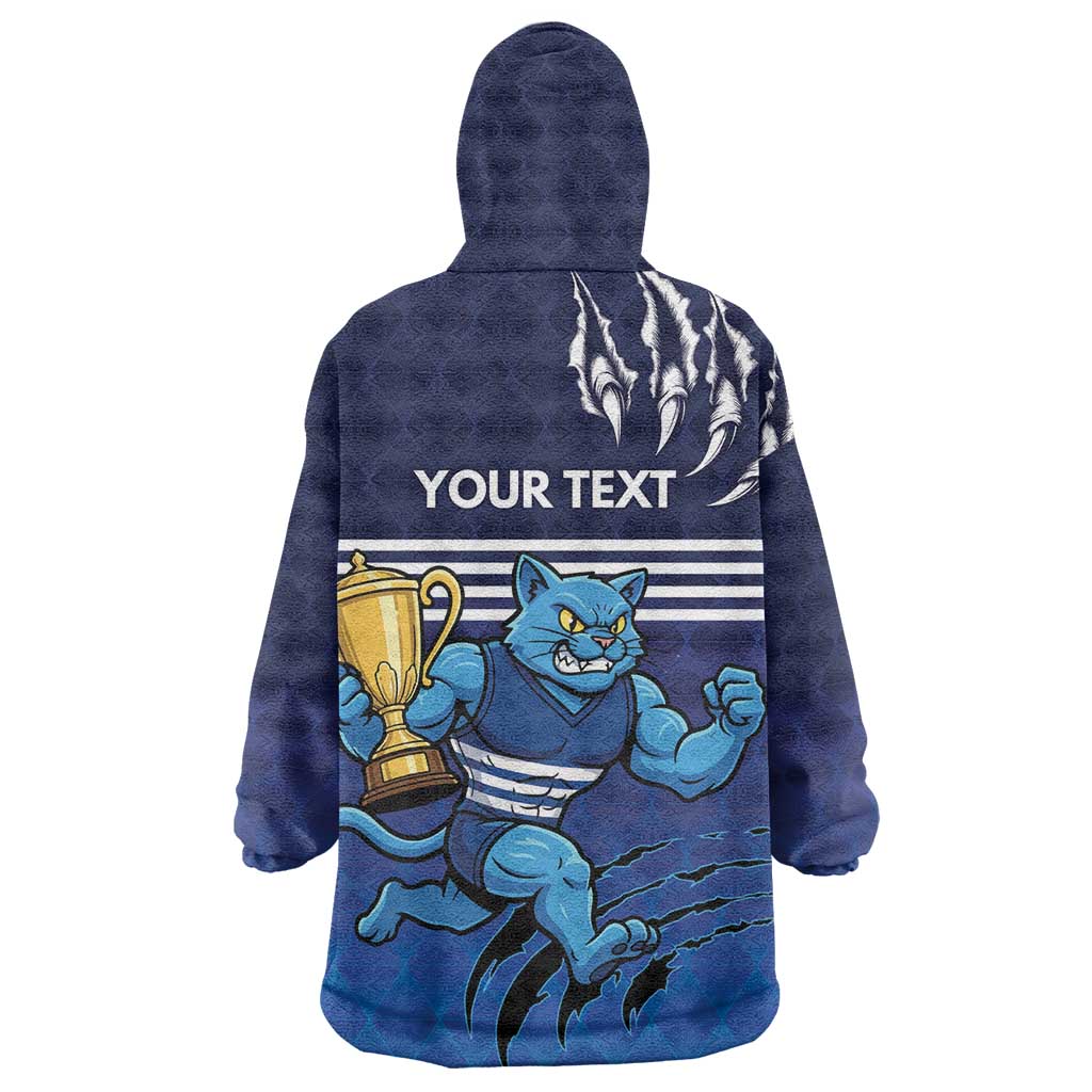 Personalised Geelong Pride Wearable Blanket Hoodie Claws Out for Glory - Aussie Hoodie