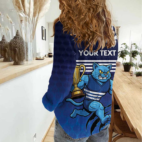 Personalised Geelong Pride Women Casual Shirt Claws Out for Glory - Aussie Hoodie