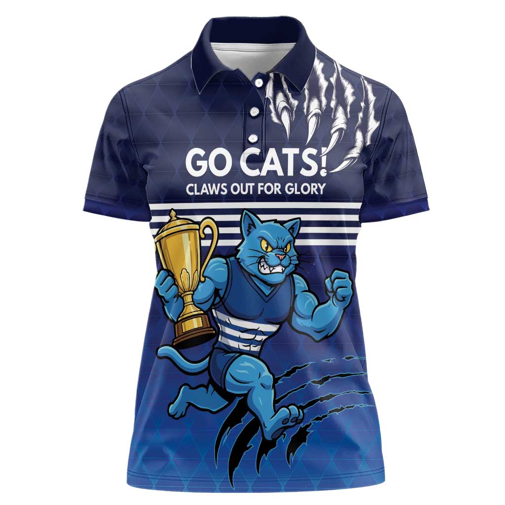 Personalised Geelong Pride Women Polo Shirt Claws Out for Glory - Aussie Hoodie