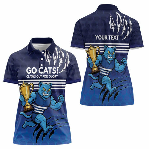Personalised Geelong Pride Women Polo Shirt Claws Out for Glory - Aussie Hoodie
