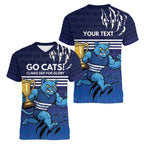 Personalised Geelong Pride Women V-Neck T-Shirt Claws Out for Glory - Aussie Hoodie