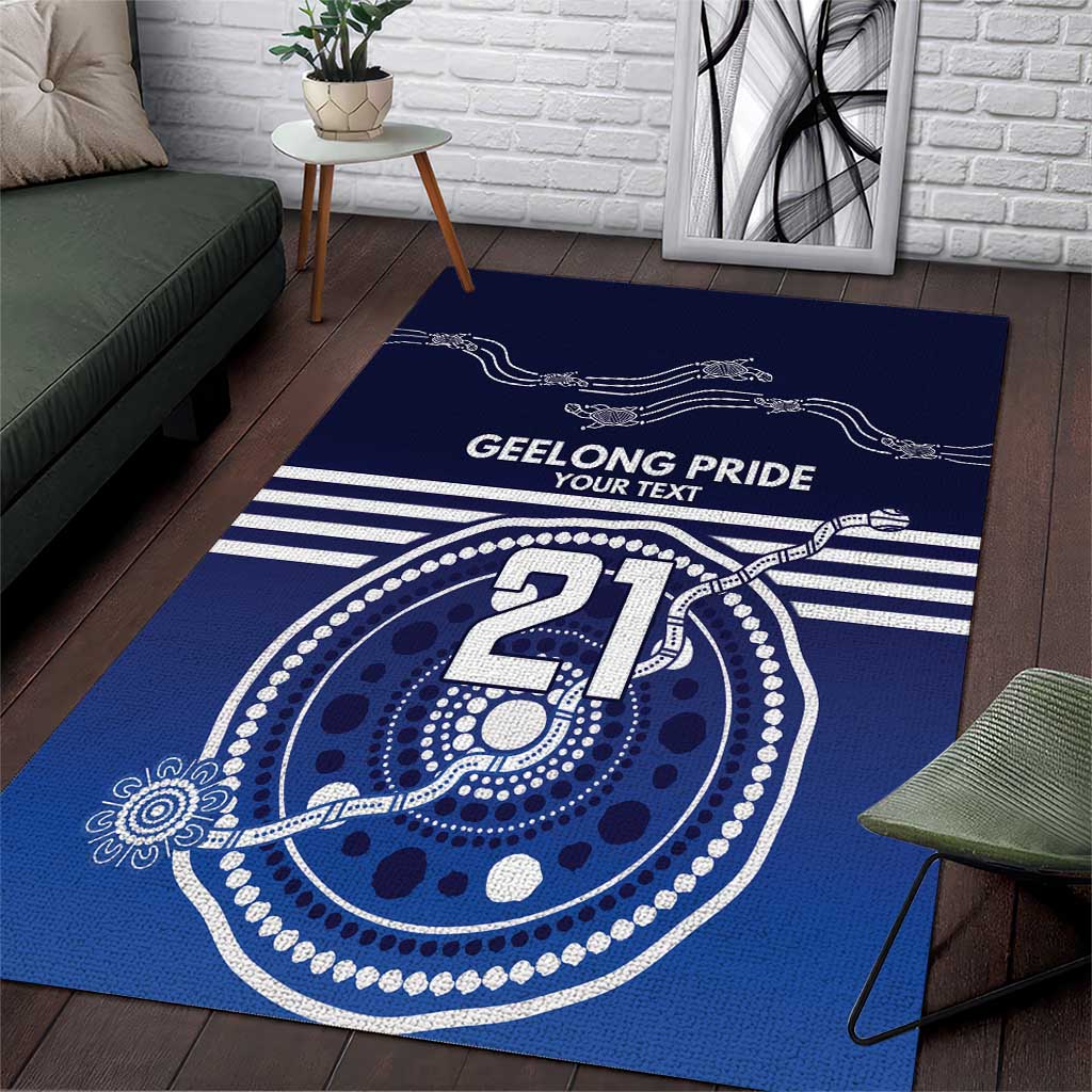 Custom Geelong Pride Area Rug On the Road to Glory Indigenous Aboriginal - Aussie Hoodie