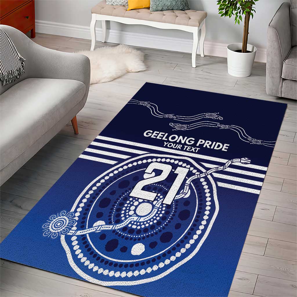 Custom Geelong Pride Area Rug On the Road to Glory Indigenous Aboriginal - Aussie Hoodie