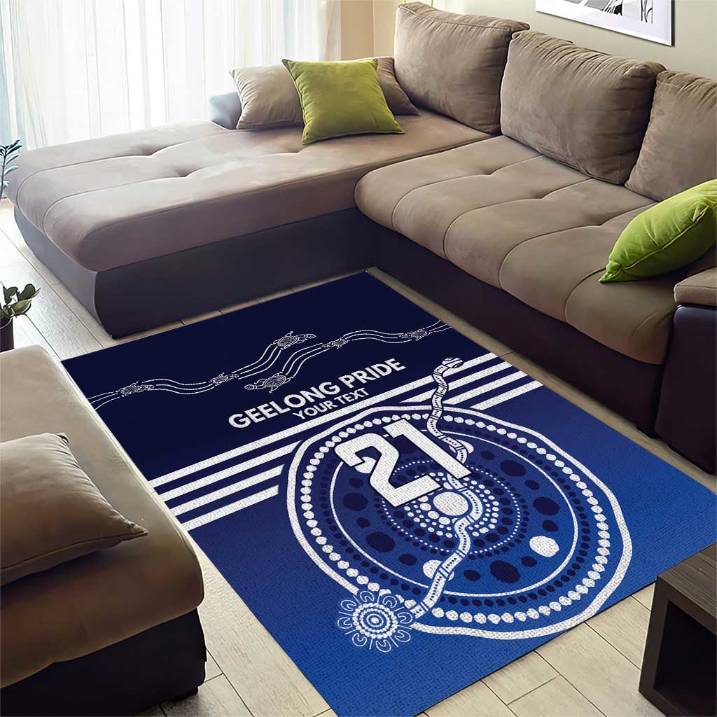 Custom Geelong Pride Area Rug On the Road to Glory Indigenous Aboriginal - Aussie Hoodie
