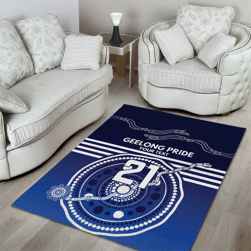 Custom Geelong Pride Area Rug On the Road to Glory Indigenous Aboriginal - Aussie Hoodie
