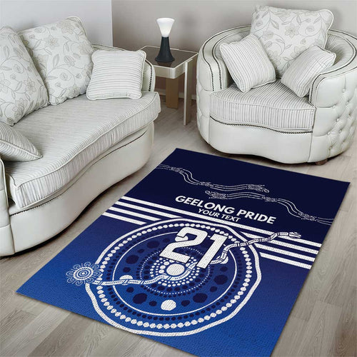 Custom Geelong Pride Area Rug On the Road to Glory Indigenous Aboriginal - Aussie Hoodie