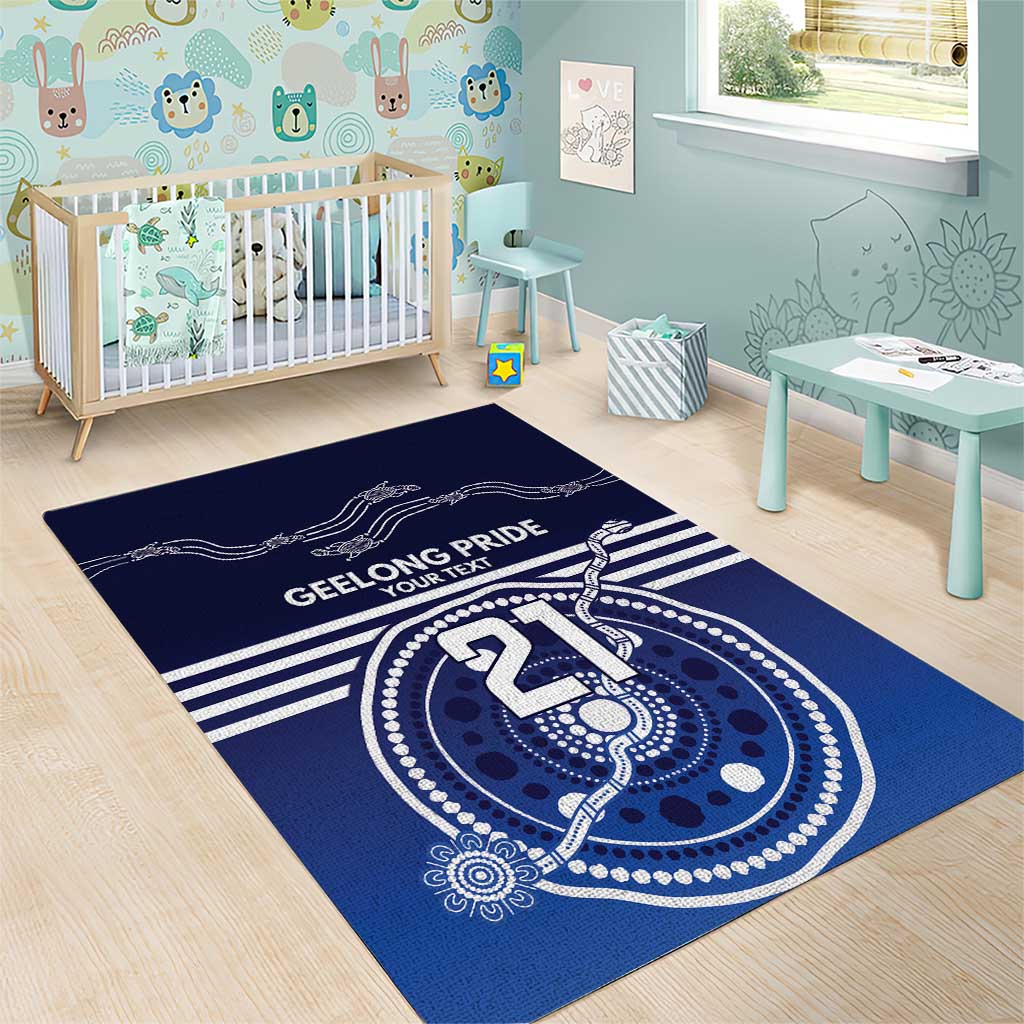 Custom Geelong Pride Area Rug On the Road to Glory Indigenous Aboriginal - Aussie Hoodie