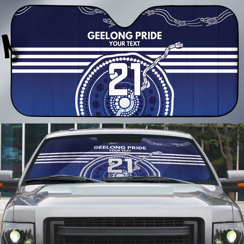 Custom Geelong Pride Auto Sun Shade On the Road to Glory Indigenous Aboriginal - Aussie Hoodie