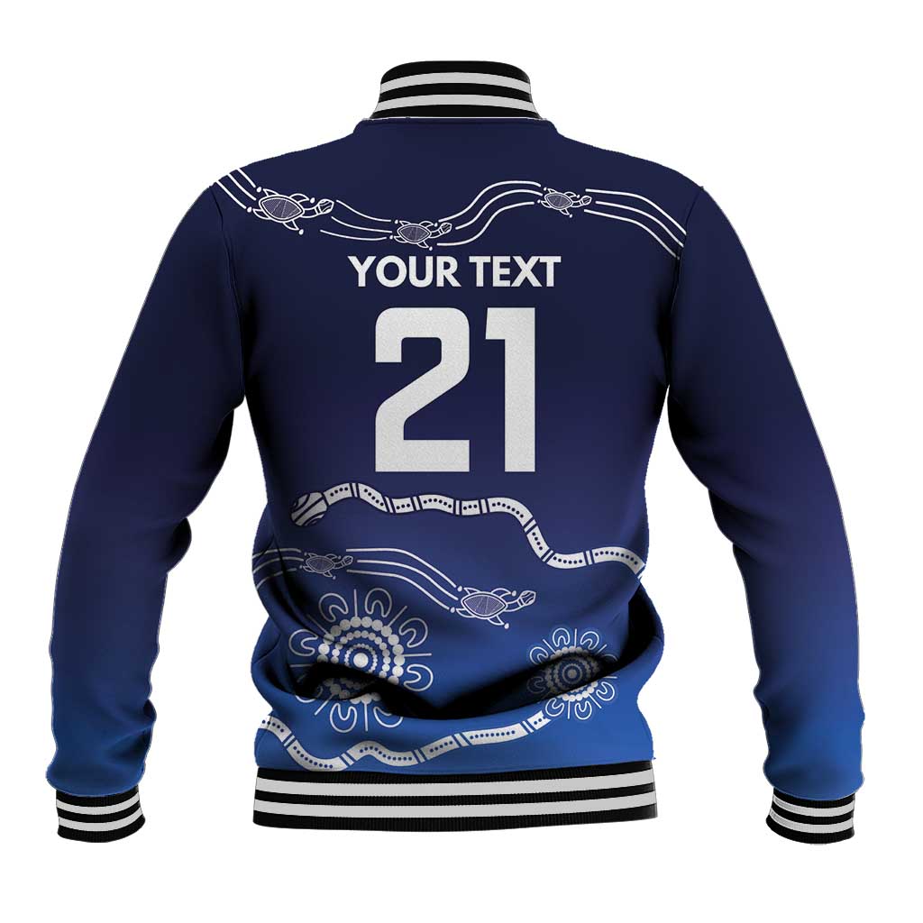 Custom Geelong Pride Baseball Jacket On the Road to Glory Indigenous Aboriginal - Aussie Hoodie