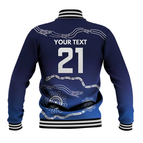 Custom Geelong Pride Baseball Jacket On the Road to Glory Indigenous Aboriginal - Aussie Hoodie