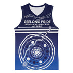 Custom Geelong Pride Basketball Jersey On the Road to Glory Indigenous Aboriginal - Aussie Hoodie
